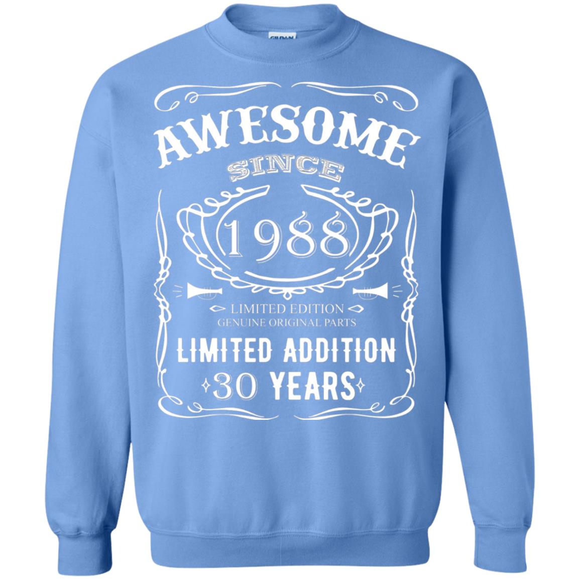 Awesome Since 1988 Limited Addition 30 Years 30th Birthday T-shirt Carolina Blue