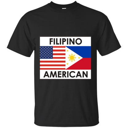 Filipino American T-shirt Philippines Usa Flags Black