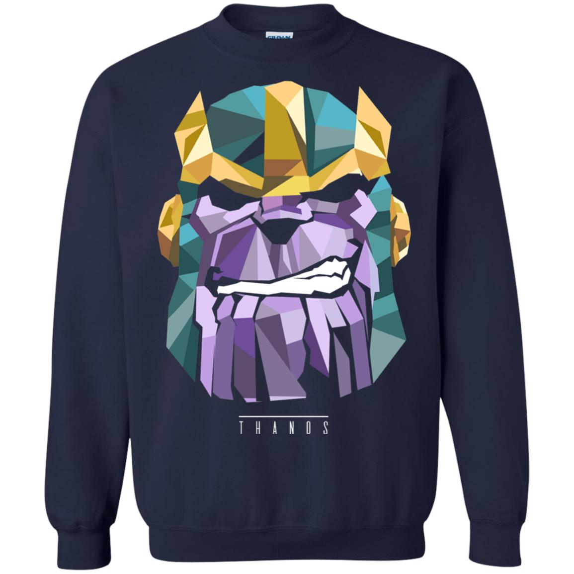 Thanos Low Poly Geometric Art Head Graphic T-shirt Navy