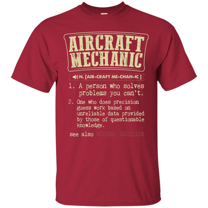 Aircraft Mechanic A Person Who Solves Problem You Cant One Who Does Precision Guess Work Based On Unreliable Data Provided By Those Of Questionable Knowledge Cardinal