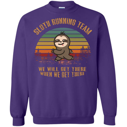 Sloth Running Team We Will Get There When We Get There Shirt Purple