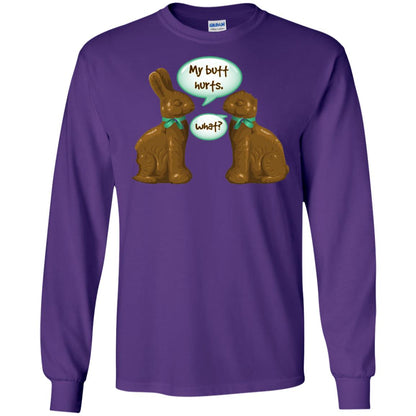 My Butt Hurts What Funny Chocolate Easter T-shirt Purple