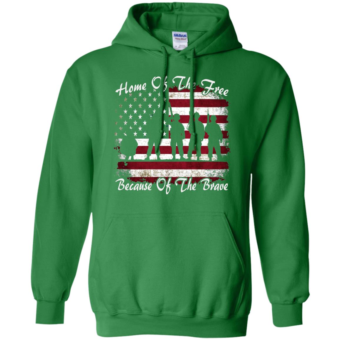 Home Of The Free Because Of The Brave Flag Military Shirt Irish Green