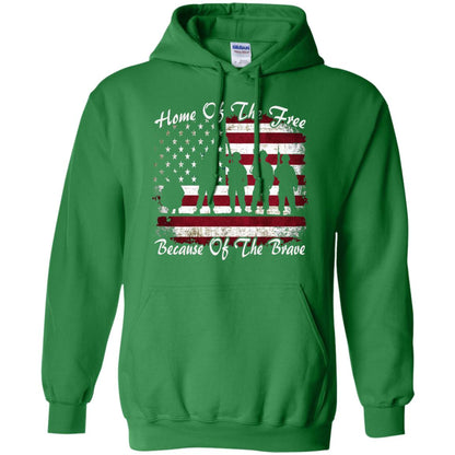 Home Of The Free Because Of The Brave Flag Military Shirt Irish Green