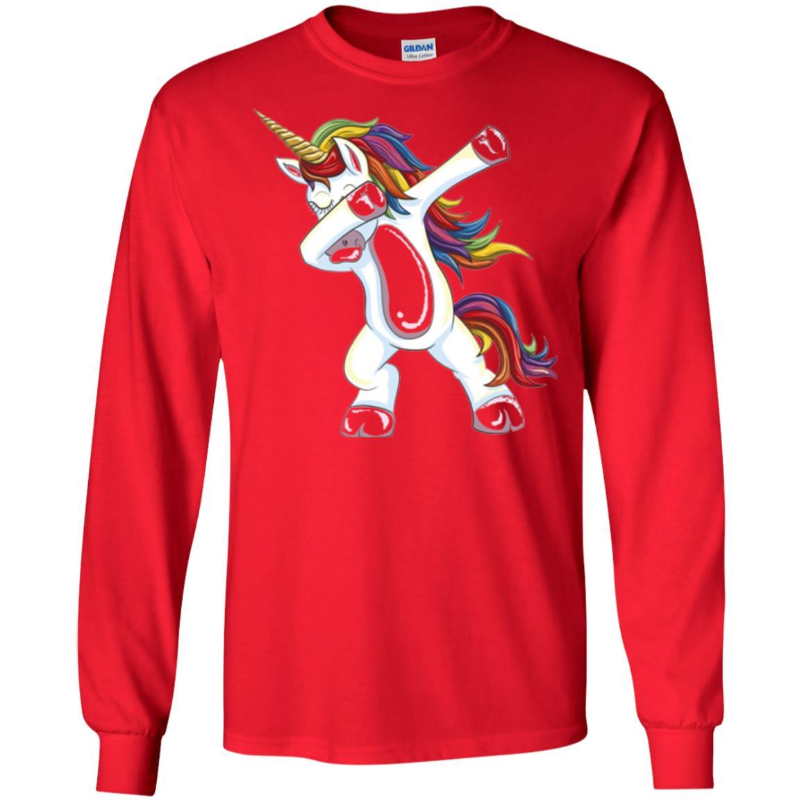 Funny Unicorn T-shirt Dabbing Unicorn T-shirt Red