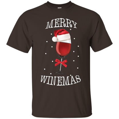 Merry Wine-mas X-mas Wine Drinking Lovers Gift Shirt Dark Chocolate