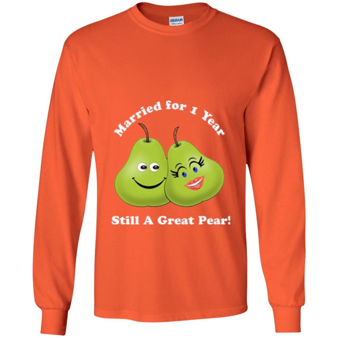 Married For 1 Year Still A Great Pear 1st Anniversary T-shirt Orange