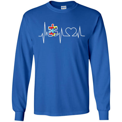 Autism Puzzle Heartbeat Autism Awareness Shirt Royal