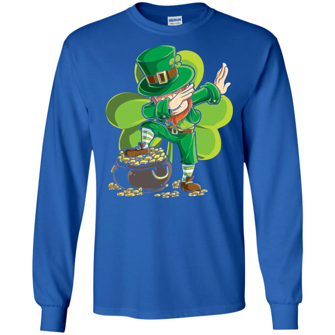 Dabbing Leprechaun St Patricks Day T-shirt Royal