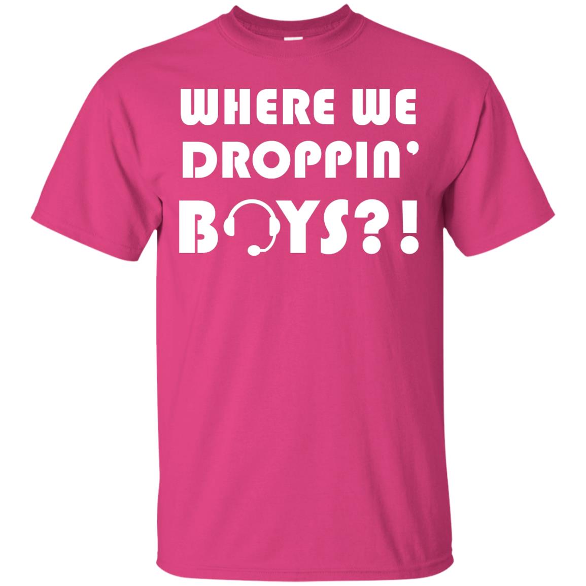 Where We Dropping Boys Gamer Shirt Heliconia