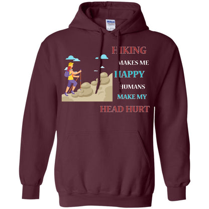 Hiking Make Me Happy Humans Make My Head Hurt Shirt Maroon