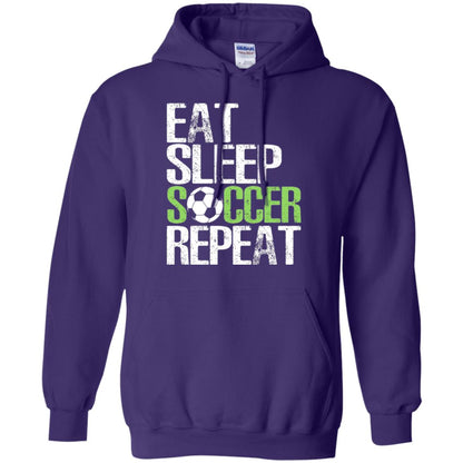 Soccer T-shirt Eat Sleep Soccer Repeat Purple