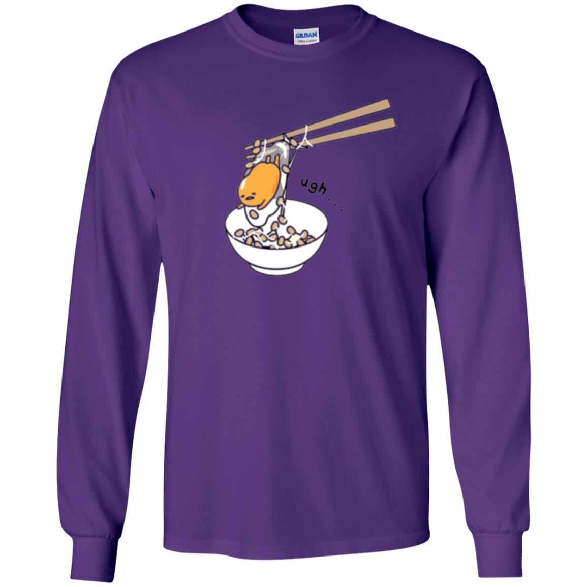 Cartoon T-shirt Gudetama Chopsticks Purple