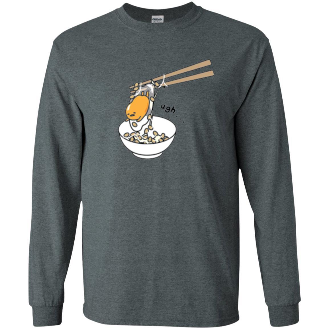 Cartoon T-shirt Gudetama Chopsticks Dark Heather