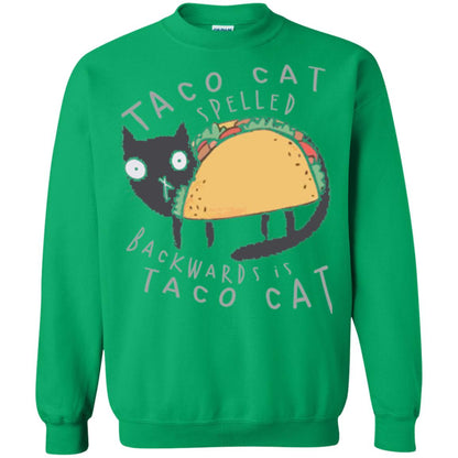 Cat Lovers T-shirt Taco Cat Spelled Backward Is Taco Cat Irish Green