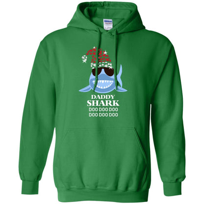 Daddy Shark With Santa Claus Hat Merry X-mas Family Shark Gift Shirt Irish Green