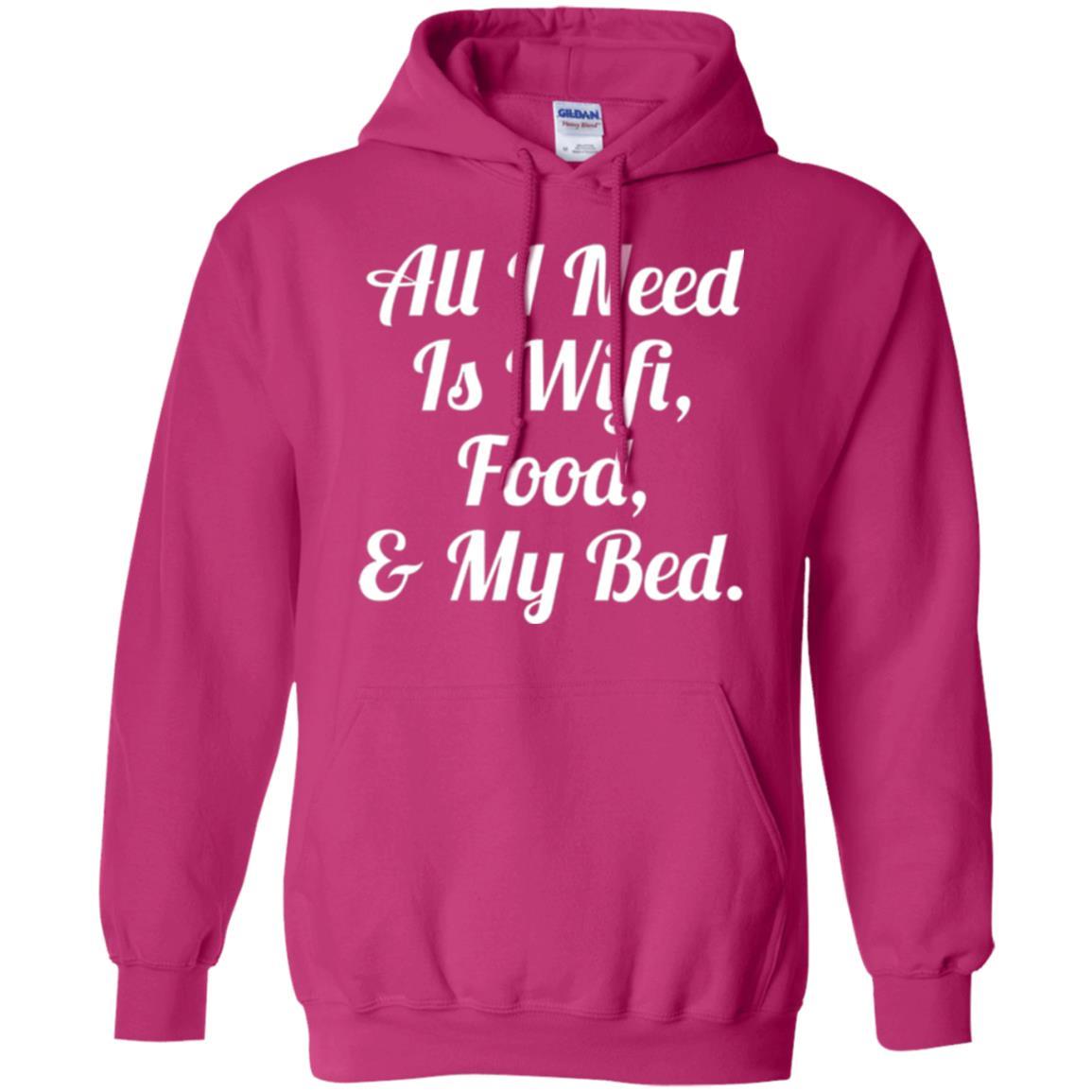 All I Need Is Wifi Food My Bed T-shirt Heliconia