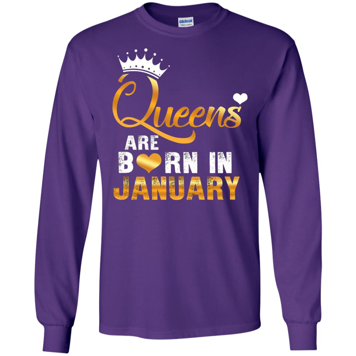 Birthday T-shirt Queens Are Born Iin January Purple