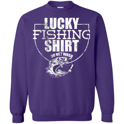 Fisherman T-shirt Lucky Fishing Shirt Do Not Wash Purple