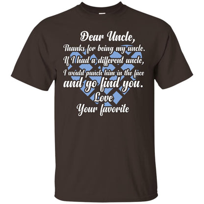 Dear Unclethank For Being My Uncle Family T-shirt Dark Chocolate