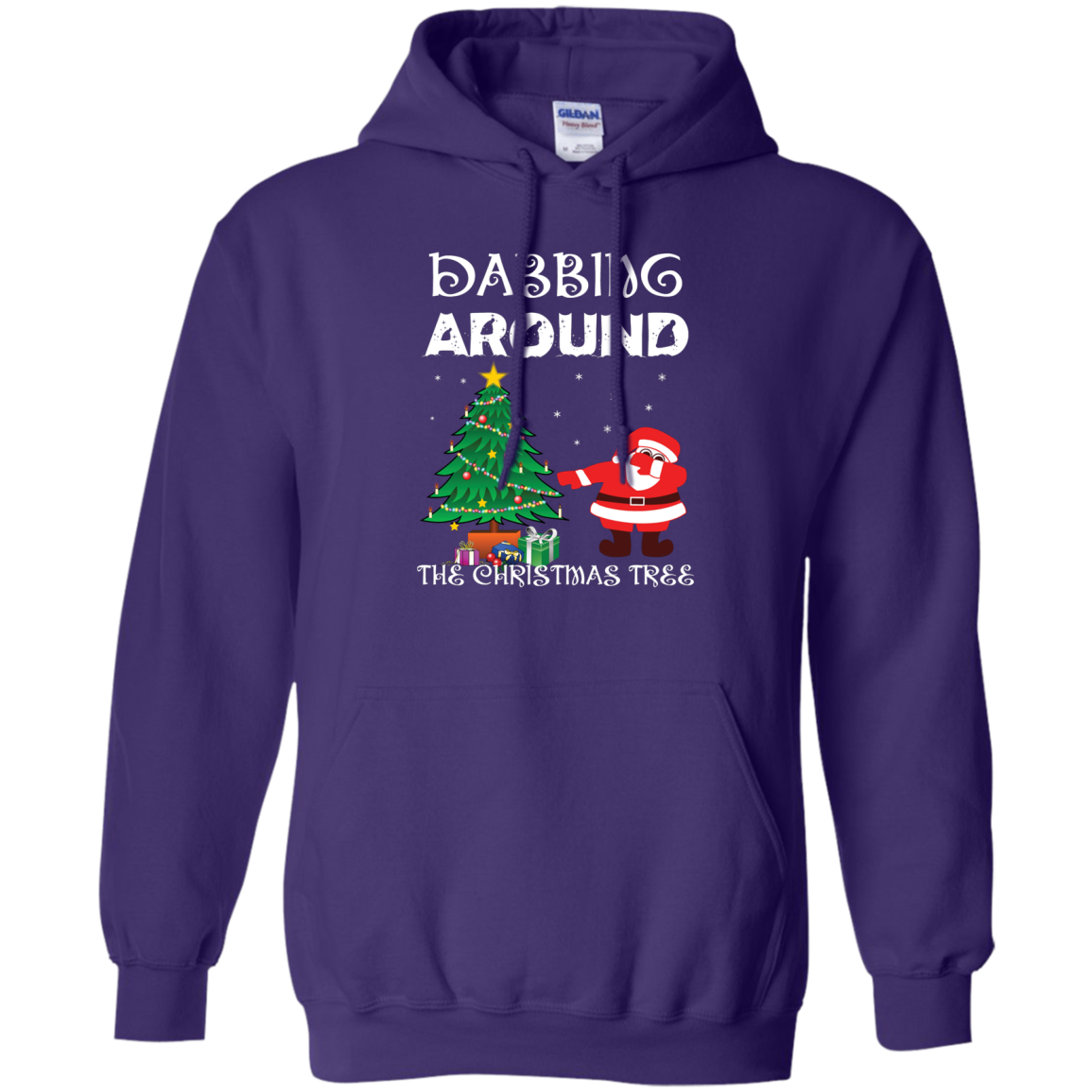 Christmas T-Shirt Dabbing Around The Christmas Tree Purple