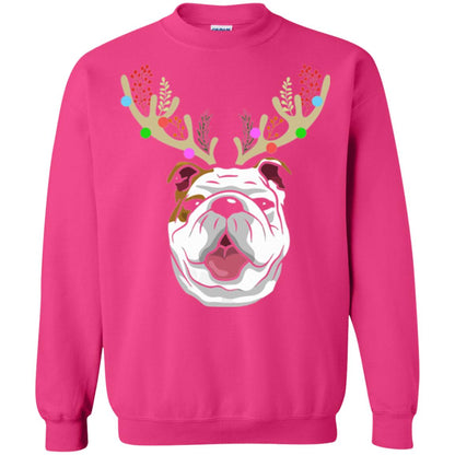 Dog Lovers T-shirt Funny Bulldogs With Antlers Heliconia