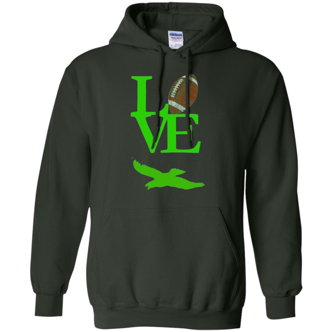 Football Lover T-shirt Love Football Flying Bird T-shirt Forest Green