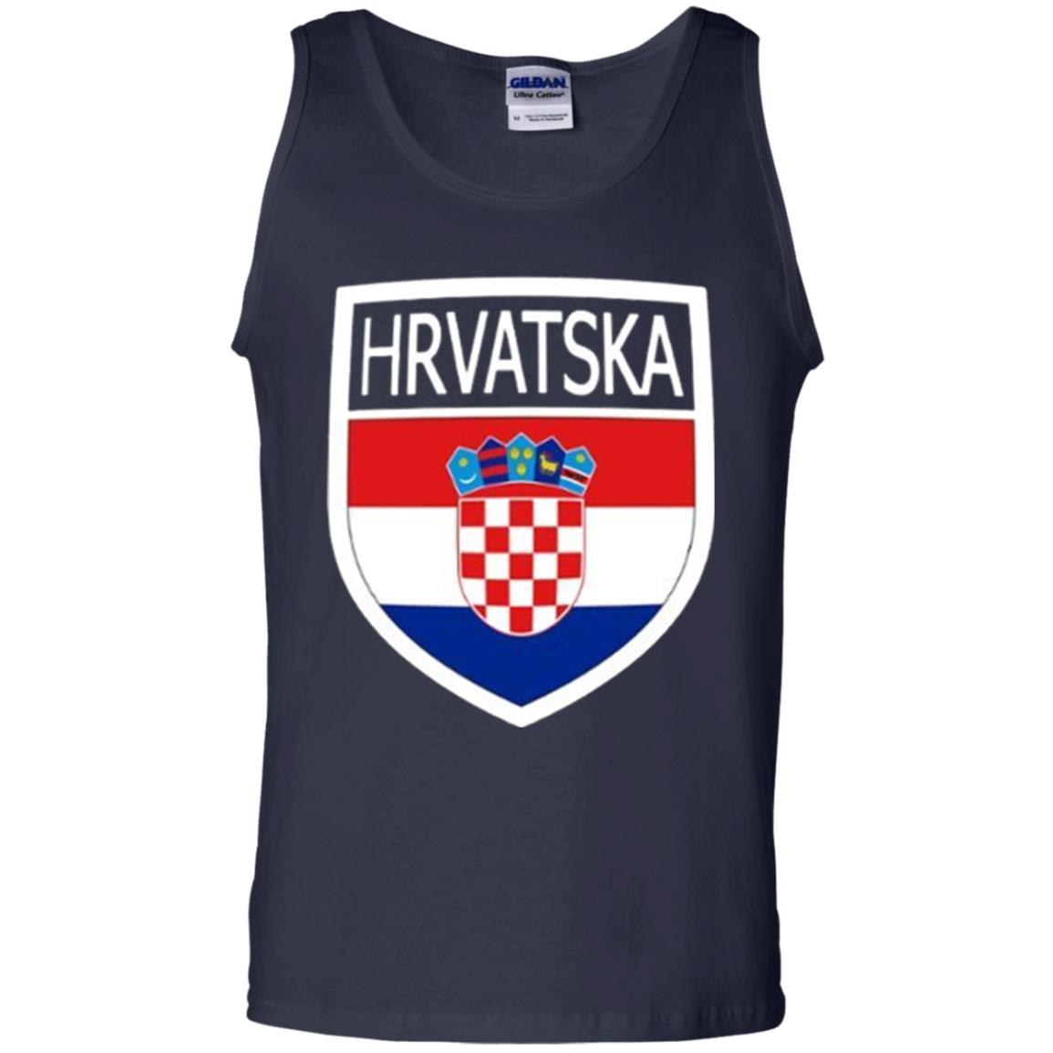 Croatia Shield T-shirt Hrvatska Patch Croatian Flag Badge Navy