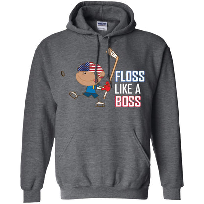 Floss Like A Boss Shirt For Hockey Players Dark Heather