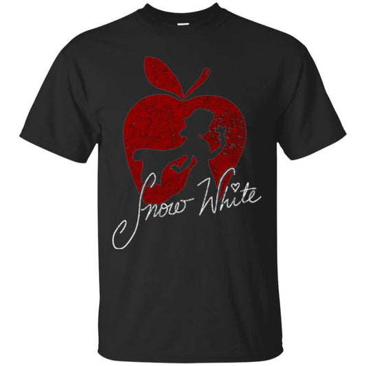 Snow White Apple Silhouette Graphic T-shirt Black