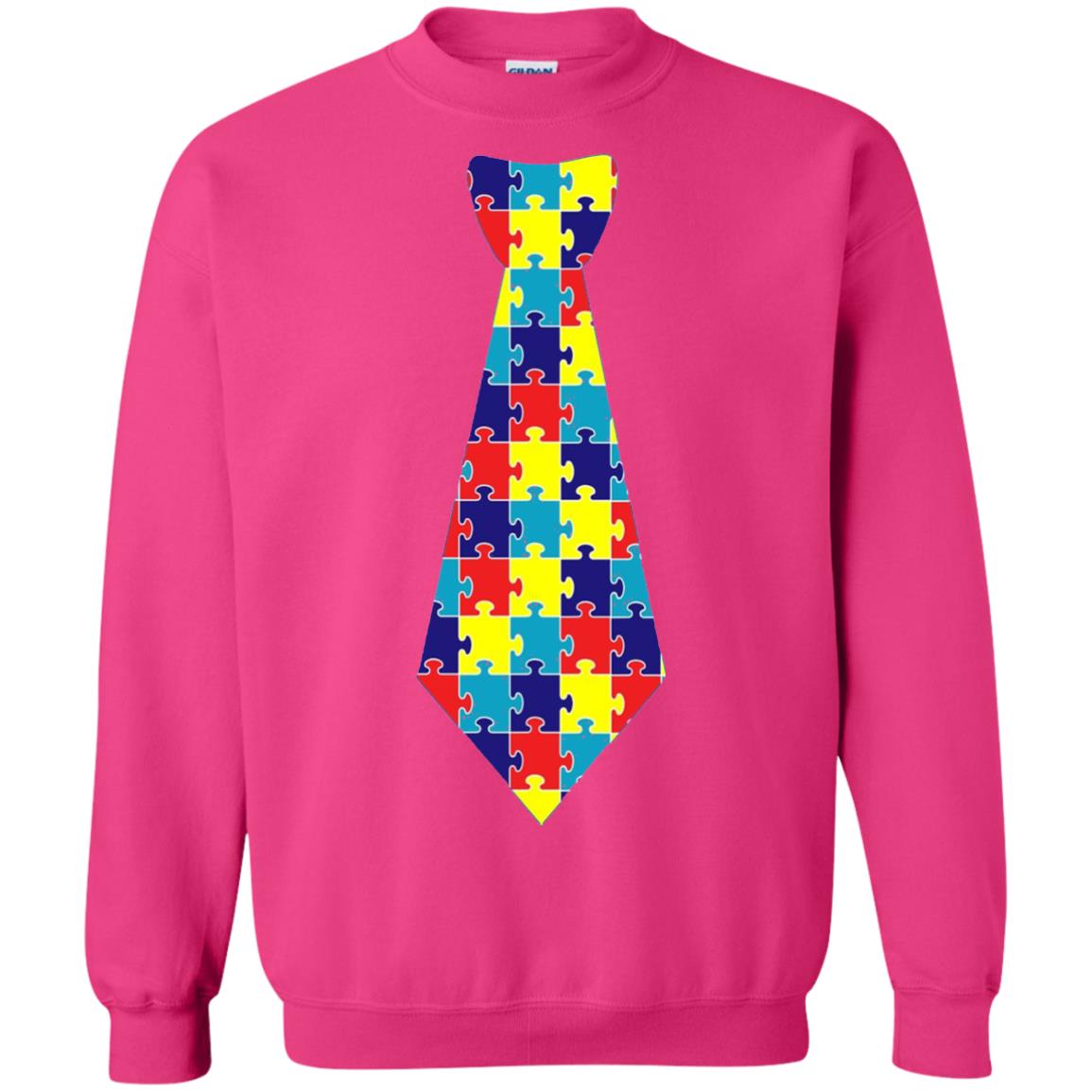 Autism Awareness T-shirt Puzzle Neck Tie 2018 Heliconia