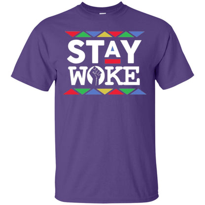 Stay Woke Against Inequality Black Power T-shirt Women_s Rights Purple