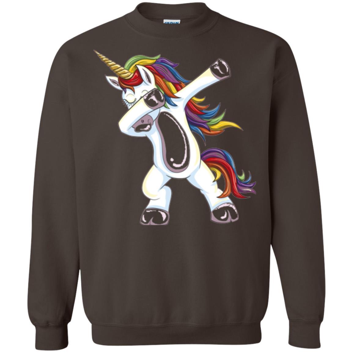 Funny Unicorn T-shirt Dabbing Unicorn T-shirt Dark Chocolate