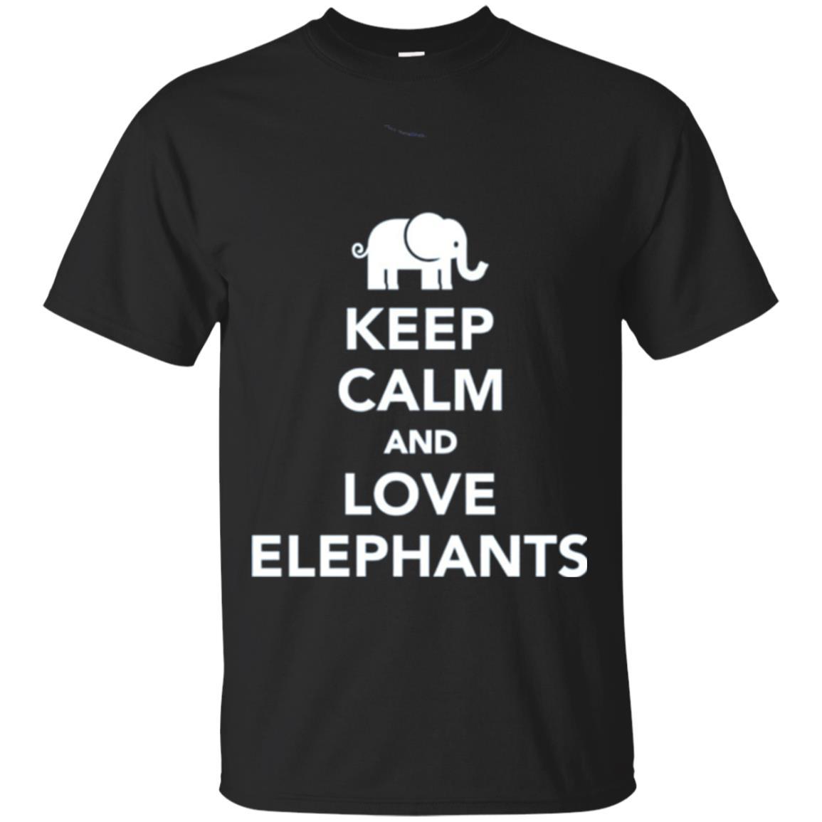 Elephant Lover T-shirt Keep Calm And Love Elephants T-shirt Black