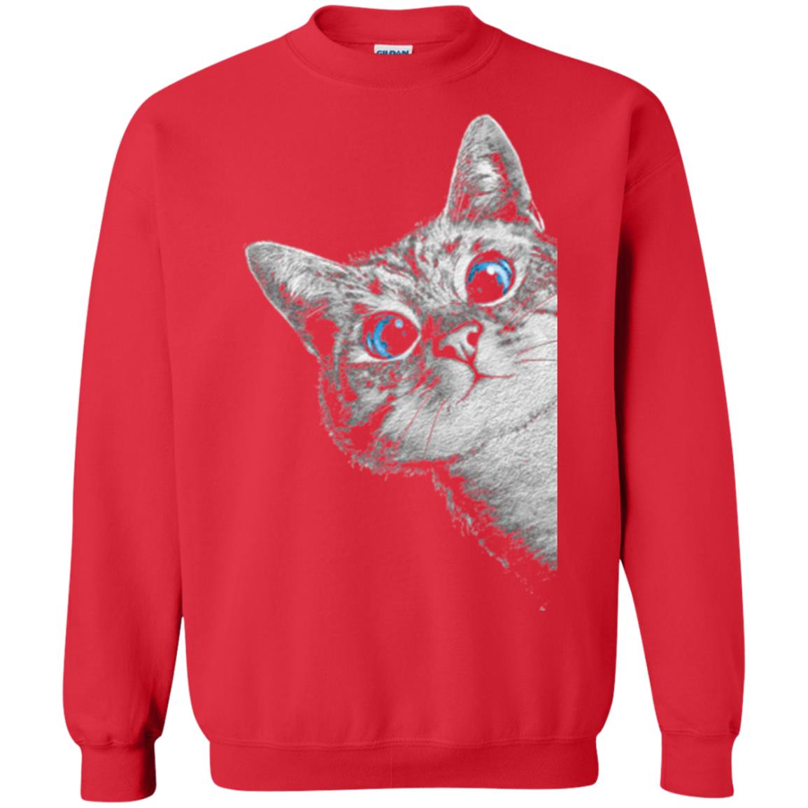 Cat Lovers T-shirt Cute Face Red