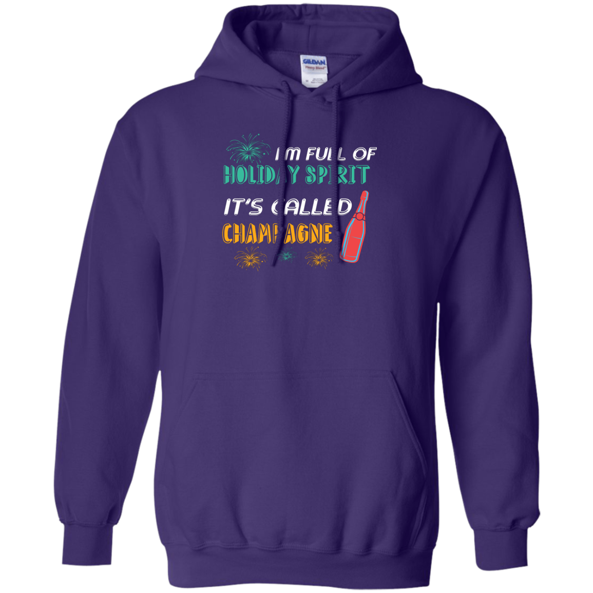 Champagne T-shirt I'm Full Of Holiday Spirit It's Called Champagne Purple