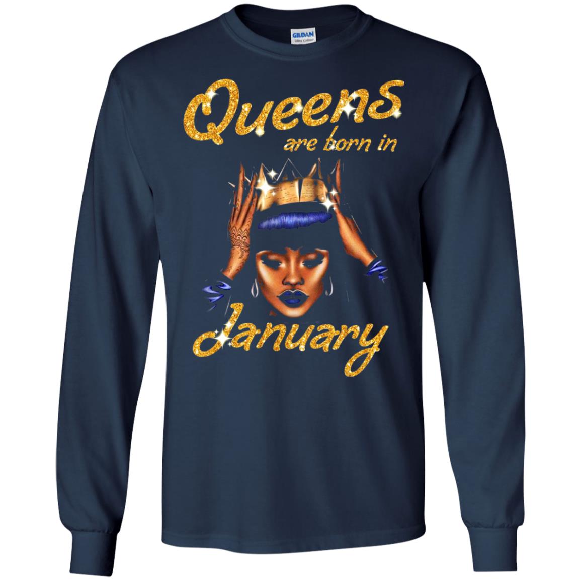 Birthday T-shirt Queens Are Born In January Navy