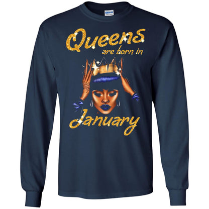 Birthday T-shirt Queens Are Born In January Navy