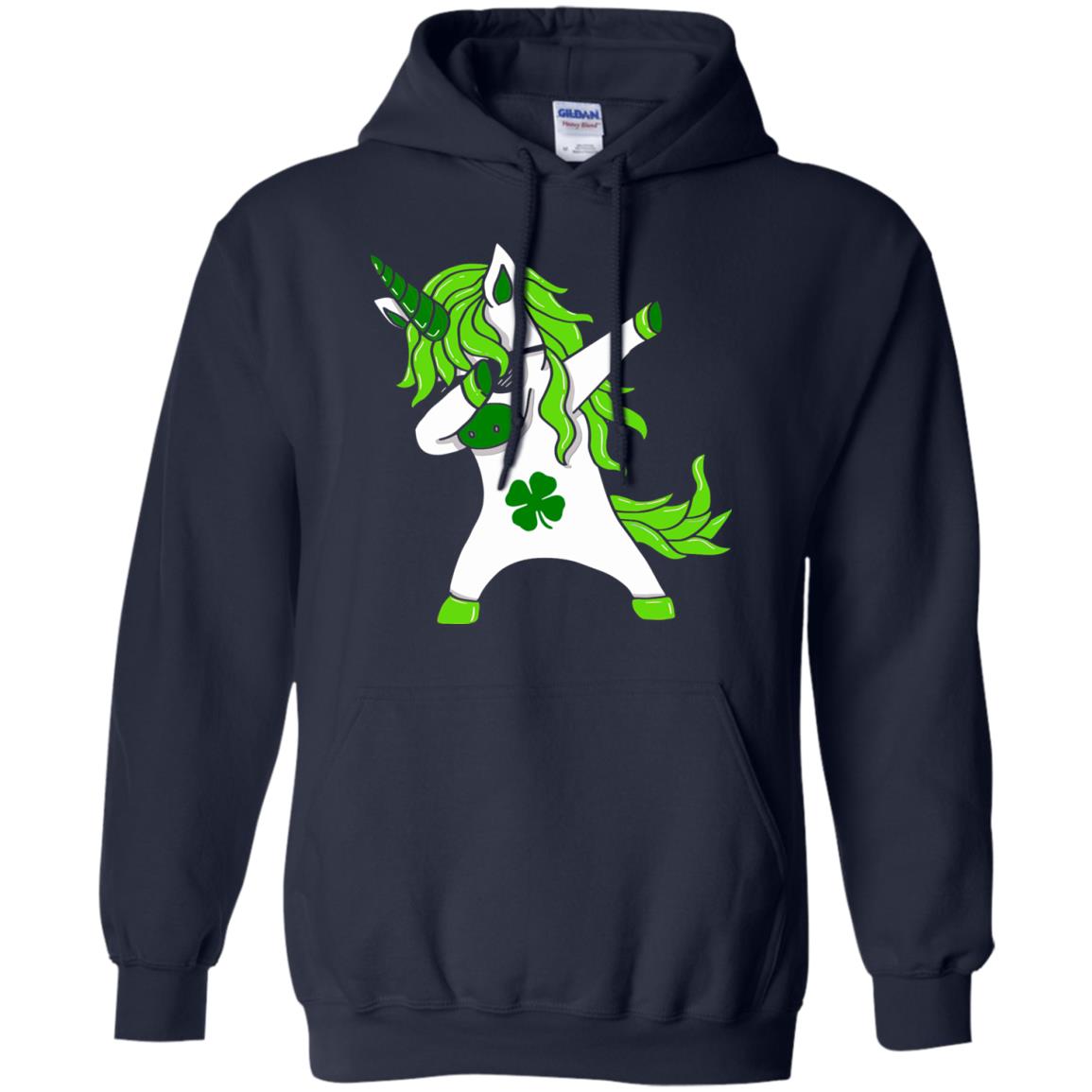 Dabbing Unicorn St Patricks Day Lepricorn T-shirt Navy