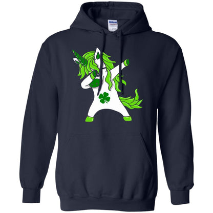 Dabbing Unicorn St Patricks Day Lepricorn T-shirt Navy