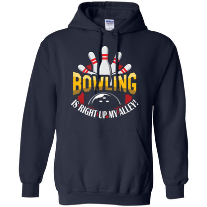 Bowler T-shirt Bowling Is Right Up My Alley Navy