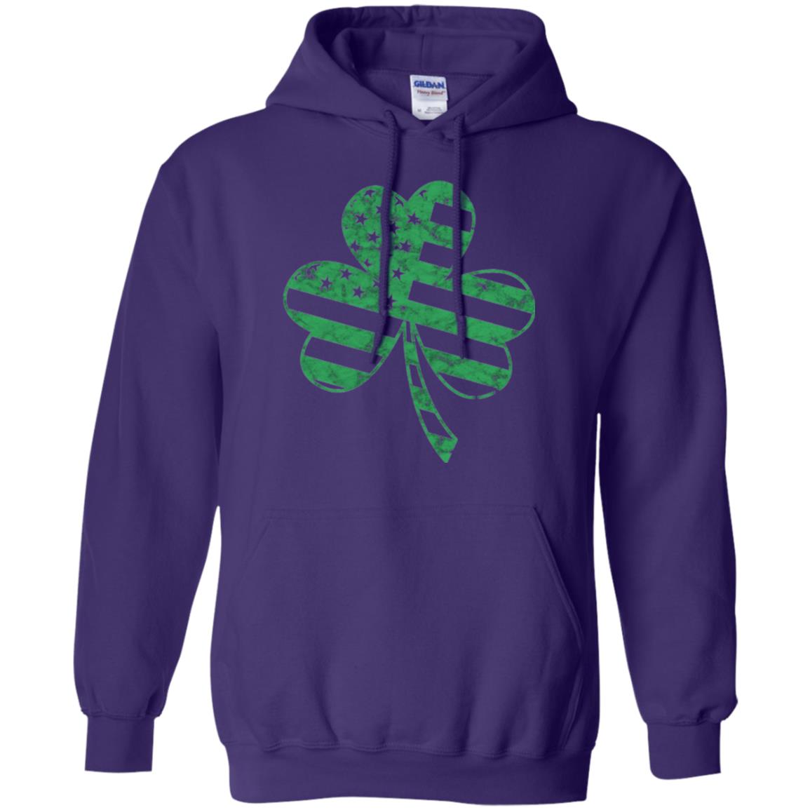 Irish American Flag Shamrock St. Patrick's Day T-shirt Purple