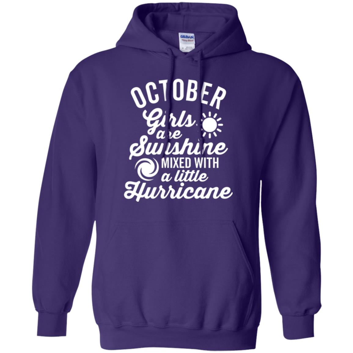 October Girls Are Sunshine Mixed With A Little Hurricane T-shirt Purple