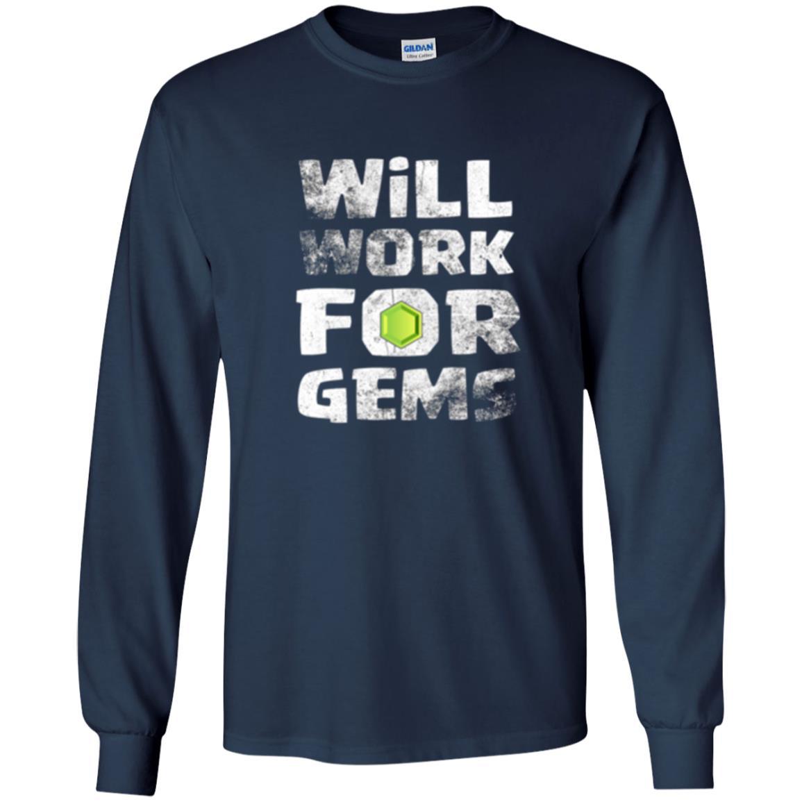 Gamer T-shirt Will Work For Gems Navy