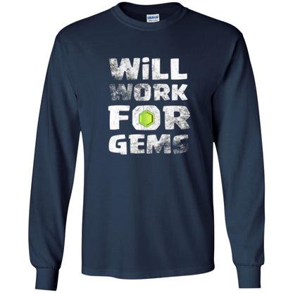Gamer T-shirt Will Work For Gems Navy