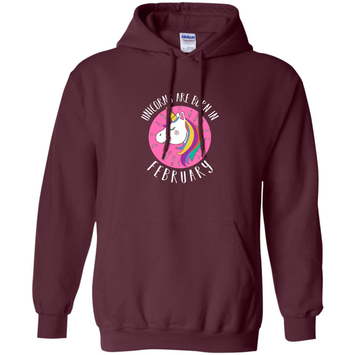 February Birthday T-shirt Unicorns Are Born In February Maroon