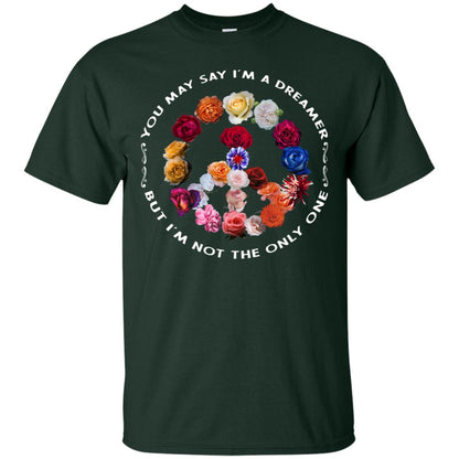 You May Say I_m A Dreamer But I_m Not The Only One Floral Peace Sign Shirt Forest