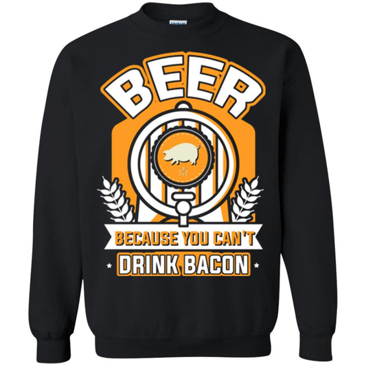 Beer T-shirt Because You Can't Drink Bacon Black