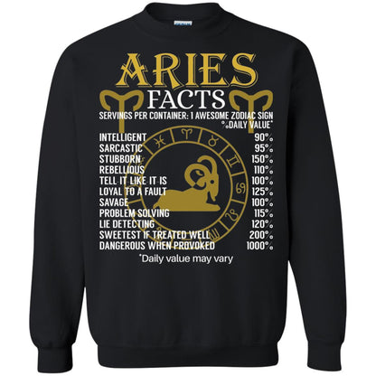 Aries Facts Zodiac Sign T-shirt Black