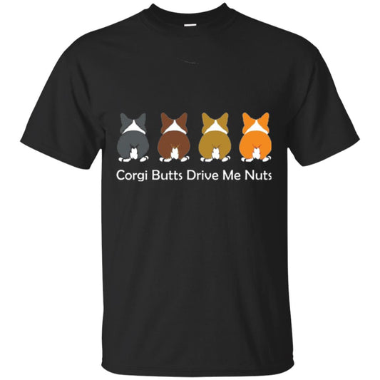 Dog Lover T-shirt Corgi Butts Drive Me Nuts Black